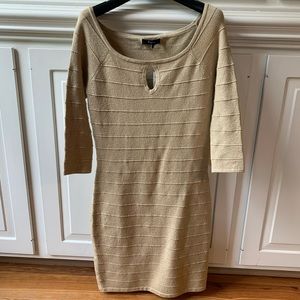 NWT Express Gold Metallic Bandage Dress - S